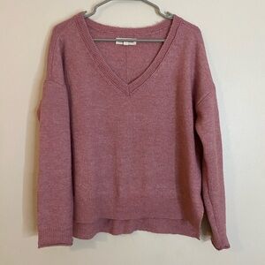 Lucky Brand Pink V-Neck oversized Sweater size small